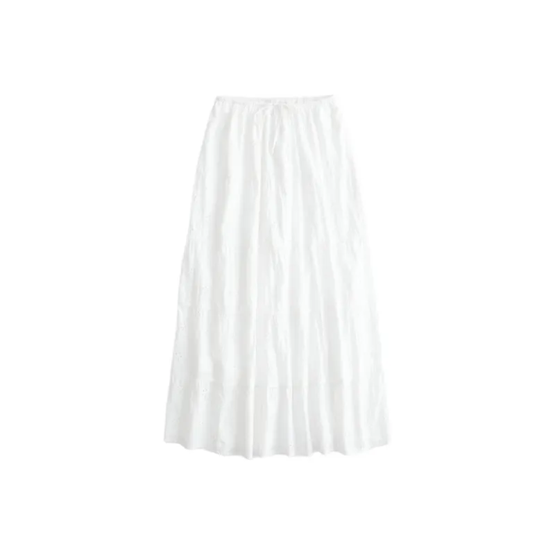 Hollister Casual Long Skirts Women's White-0