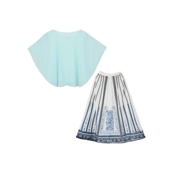 SONDR Skirt Set Women's White Blue