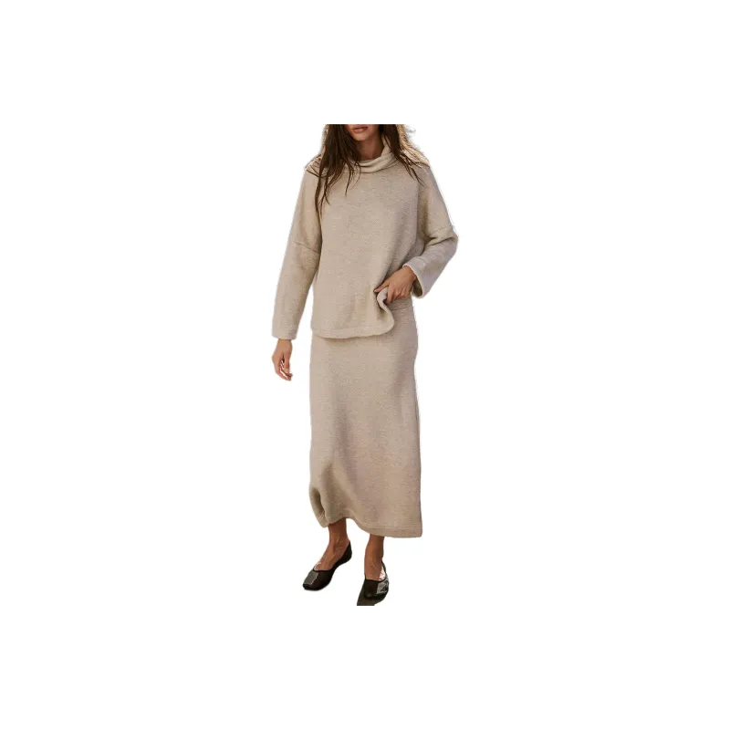 FREE PEOPLE Milley Reversible Set Skirt Set Women's Wet Plaster/Mud Gray-0