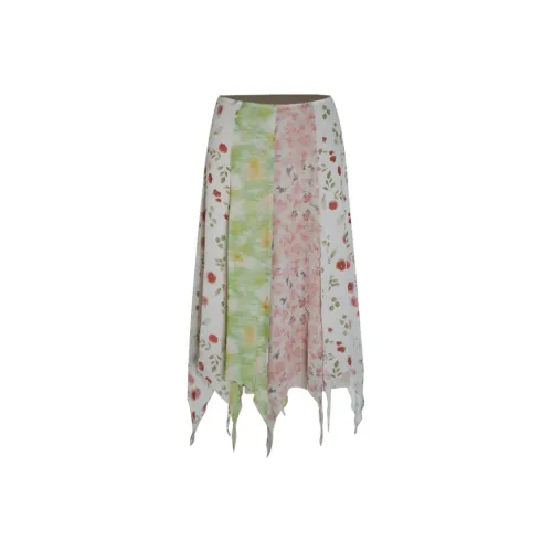 Little Pull Casual Long Skirts Women's As Shown Print