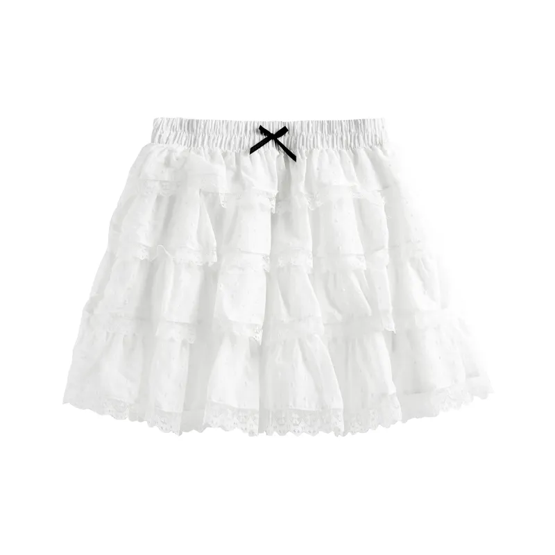 COMMA GIRL Casual Short Skirts Women's White-0