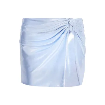 Misbhv Metallic Finish Asymmetric Short Skirt