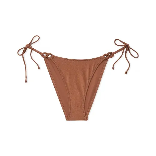 Victoria's Secret Chain-Link Side-Tie Brazilian Bikini Bottom / Caramel Swimming Shorts Women's Caramel