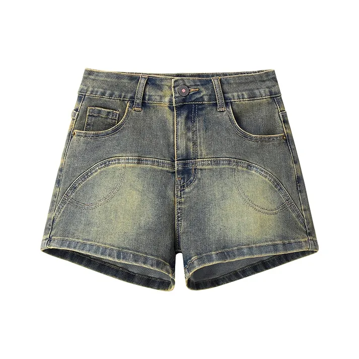 ZAZN Denim Shorts Women's Yellow Mud-0