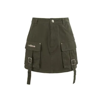 UNIFREE x PLAYBOY Cargo Short Skirts Women's Army Green