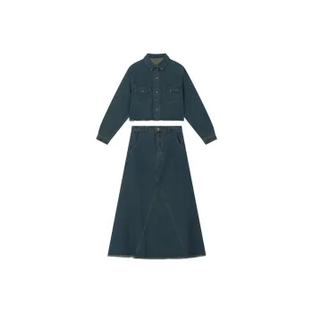 VIMLY Skirt Set Women's Denim Blue
