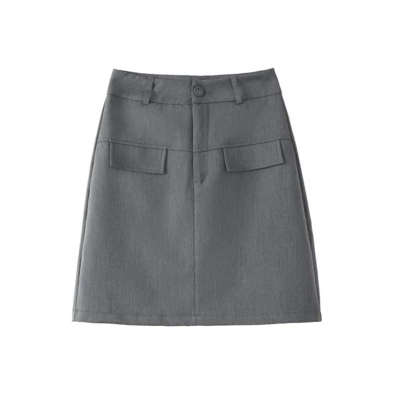 0571 Family Casual Short Skirts Women's Gray-0