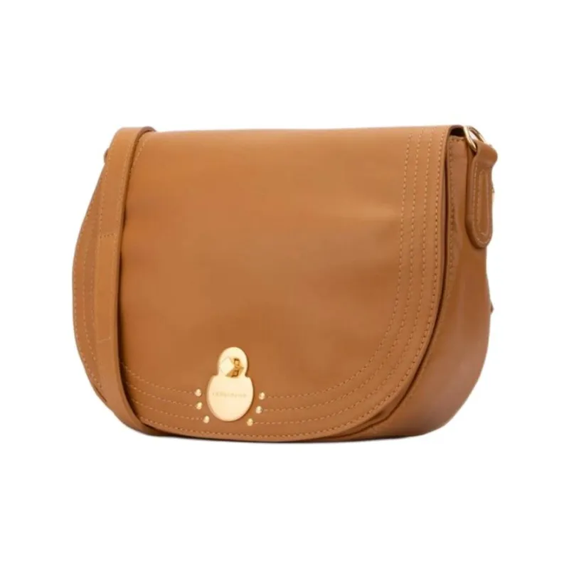 LONGCHAMP Leather Crossbody Bag, Shoulder Bag Women's Brown-1