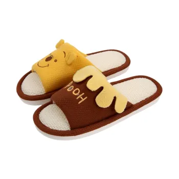 Thin Strips x Disney Cotton Linen Blend Slippers Unisex, Yellow Brown