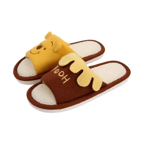 Thin Strips x Disney Cotton Linen Blend Slippers Unisex, Yellow Brown
