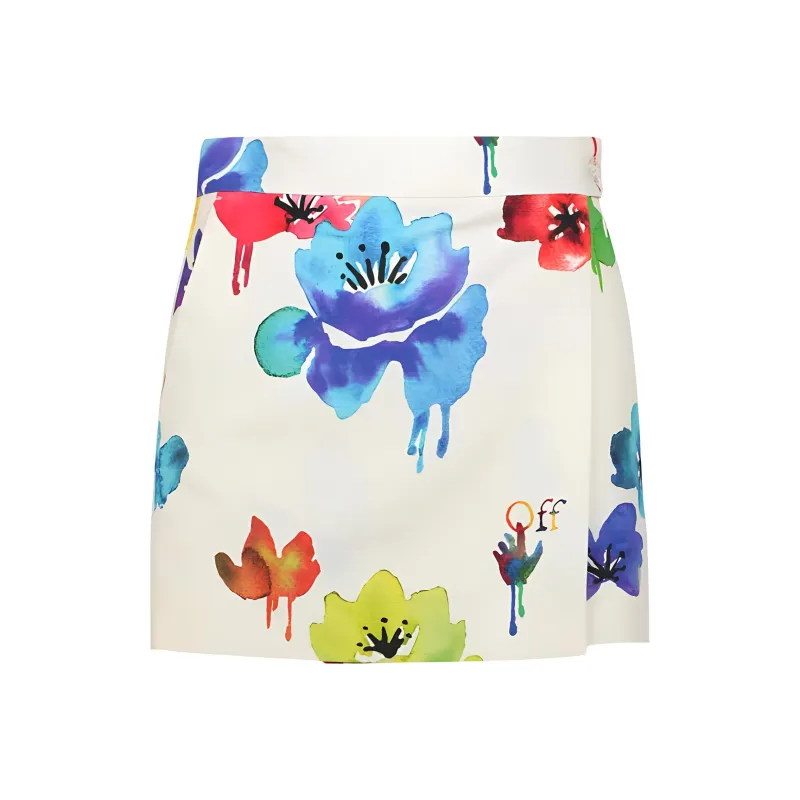 OFF-WHITE Floral Print Shorts 'White/Multicolor'-0