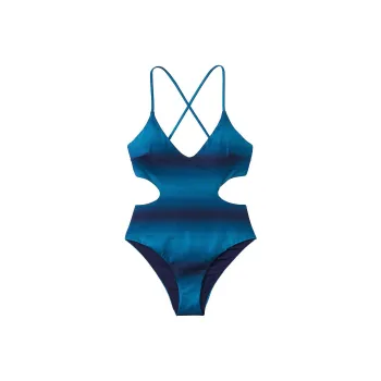 Victoria's Secret PINK The Cut-Out Cheeky One-Piece Swimsuit/Blue Ombre One-piece Swimsuit Women's Blue