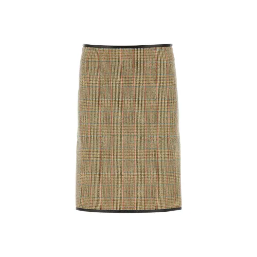 Bottega Veneta Check Patterned Side Slit Skirt