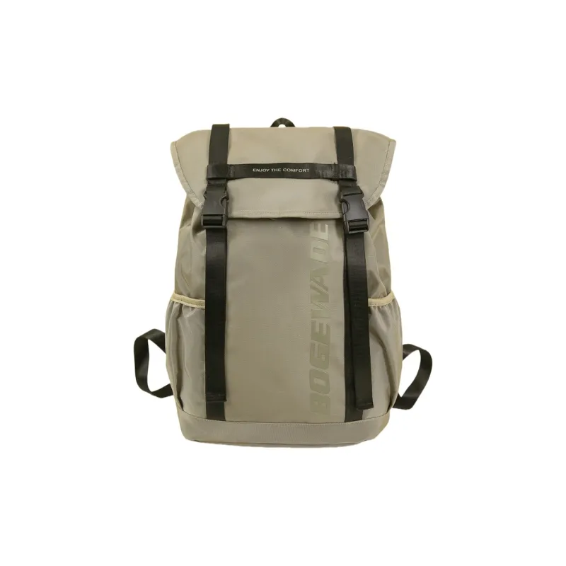 Yalu Nylon Backpack Unisex Light Grey/black/khaki-7