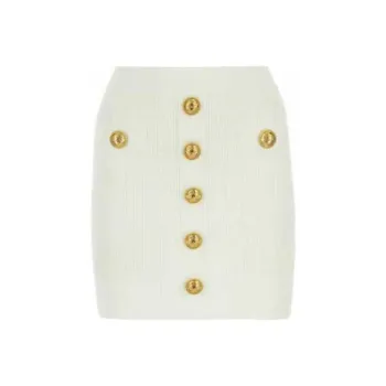BALMAIN Button Detailed High Rise Mini Skirt