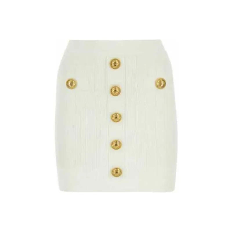 BALMAIN Button Detailed High Rise Mini Skirt-0