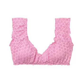 Victoria's Secret PINK BY FRANKIES BIKINIS HUDSON EYELET BIKINI TOP / PSE Bikini Women's Pink