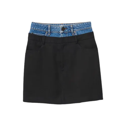Sandro Denim Short Skirts Women's Black