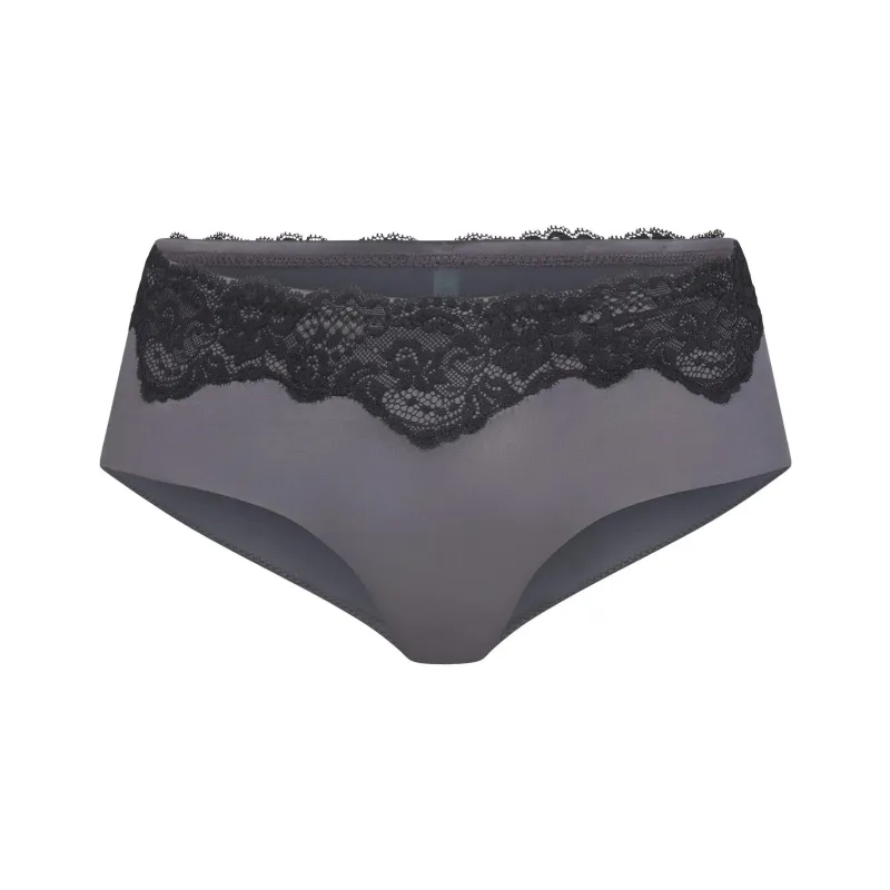SKIMS LACE SWIM CHEEKY HIPSTER Swimming Shorts Women's GUNMETAL/Bronze-0