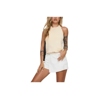 PRINCESS POLLY BETTER NOT SKORT Denim Shorts Women's White/White