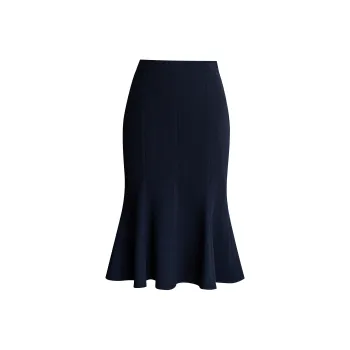 ROEYSHOUSE Casual Long Skirts Women's Navy Blue
