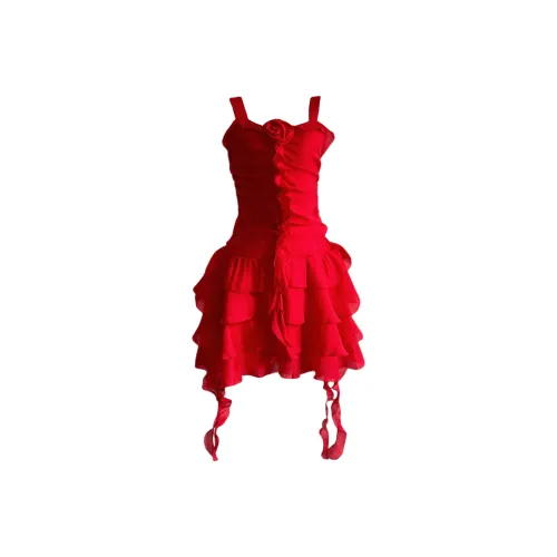 Udon House Slip Dresses Women's Red