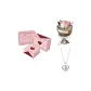 Gradient Pink Rose+Silver Necklace