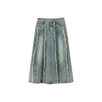 CHUU Casual Short Skirts Women's Medium Denim Blue