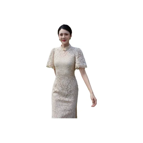 Shimiko Cheongsams Women's Apricot