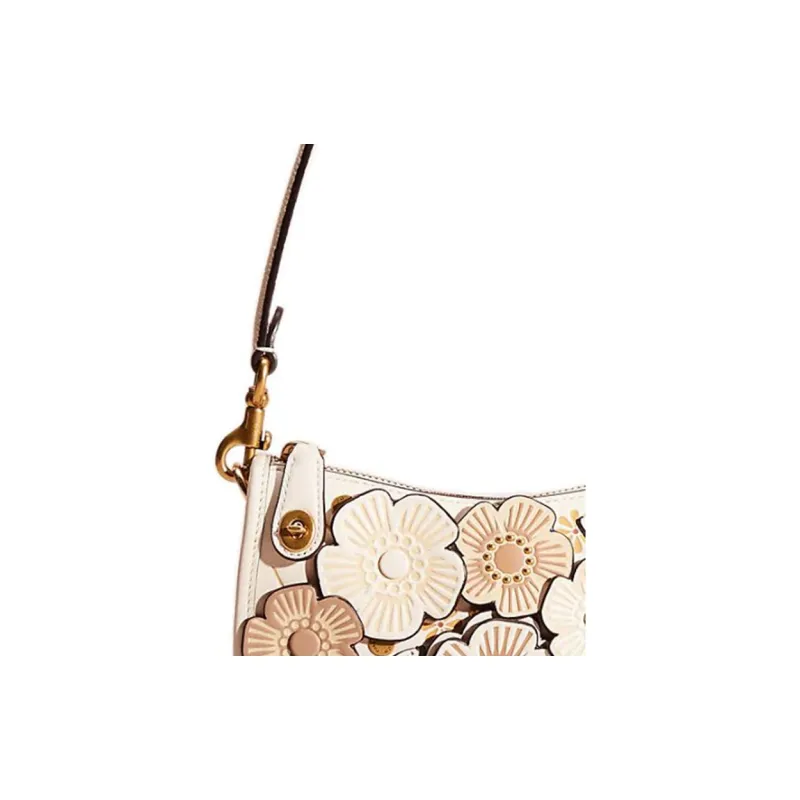 COACH Swinger Leather Shoulder Bag, Handbag, Shoulder Bag Small Size Women's Chalk-2