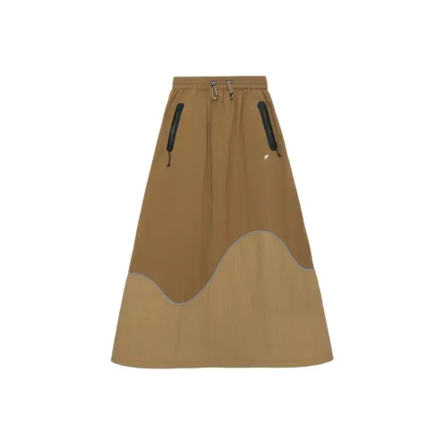 SEMICIRCLE Casual Long Skirt Women's Khaki