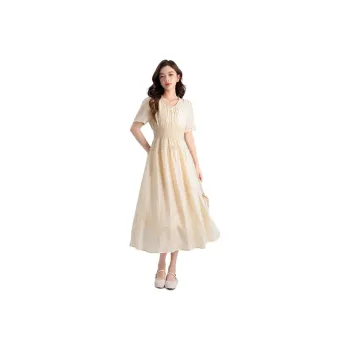Shavani Short Sleeved Dresses Women's Light Yellow