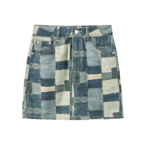 NO ONE ELSE Denim Short Skirts Women's Denim Blue