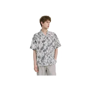 WILD LEADER Shirts Men Platinum White Floral[CW5158594]