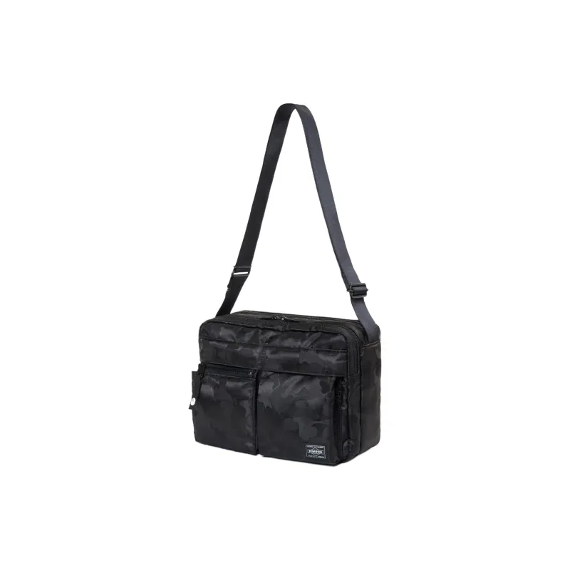 A BATHING APE PORTER Collaboration Polyester Shoulder Bag, Crossbody Bag Unisex Black-1