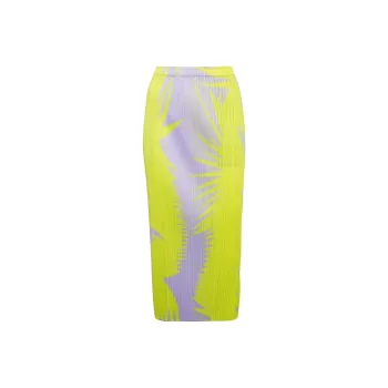 PLEATS PLEASE ISSEY MIYAKE Abstract print Plissé Midi Skirt