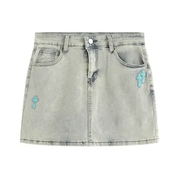 JIUTIAOMIAO Denim Short Skirts Women's Multicolor