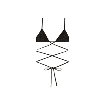 PALM ANGELS Spaghetti Strap Criss-Cross Bikini Top