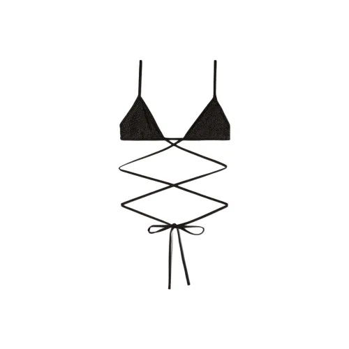 PALM ANGELS Spaghetti Strap Criss-Cross Bikini Top
