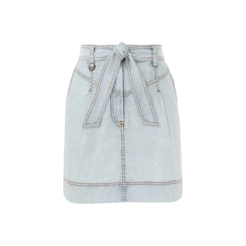 Zimmermann SS24 Denim Short Skirts Women's Blue Smoke-0