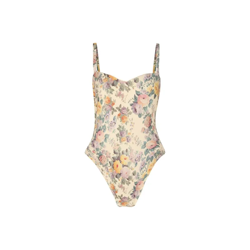 Selkie Collection One piece Swimsuit Women's Golden With Romantic Rose Print-0