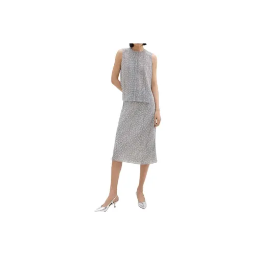THEORY Casual Long Skirts Women's Mixed Light Gray