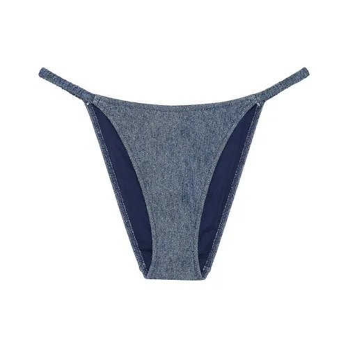 Victoria's Secret PINK SCRUNCHIE STRING BIKINI BOTTOM / Swimming Shorts Women's Denim Blue