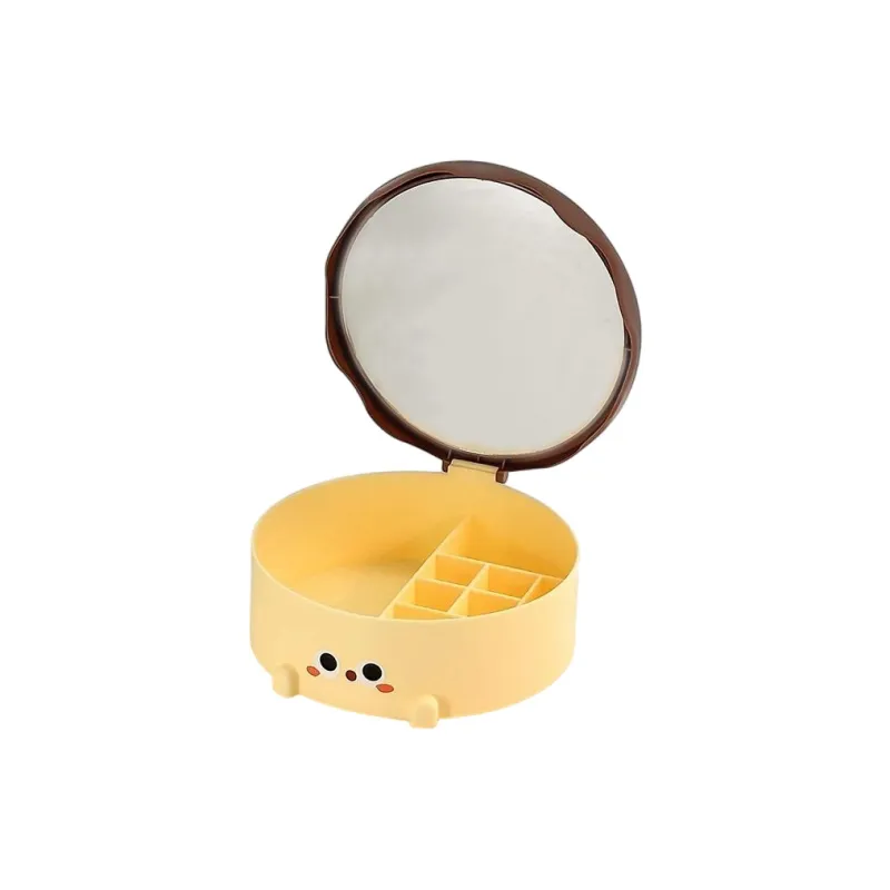Future Maple Milk Cute Cake Make Up Mirrors Multifunction Mirror Finish Storage Box-7