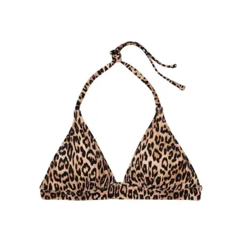 Victoria's Secret PINK Mix & Match Removable Push-Up Halter BikiniTop/L Bikini Women's Leopard Print