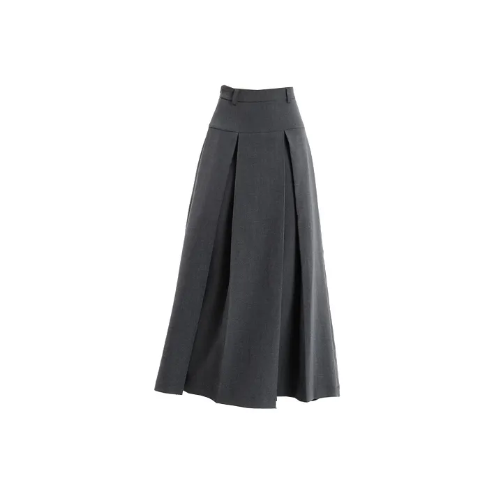 ZAVK Spring And Summer Casual Long Skirts Women's Concrete Gray-0