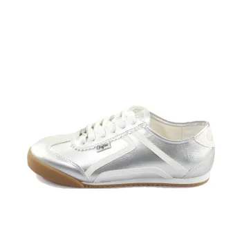 Buffalo Low Top Skateboard Shoes Unisex Silver White