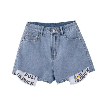 B.Duck Denim Shorts Women's Light Blue