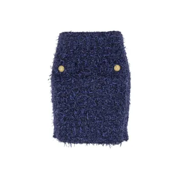 BALMAIN Tweed Button Detailed Mini Skirt