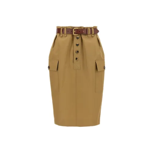 SAINT LAURENT Cassandre Skirt 'Beige Fonce'